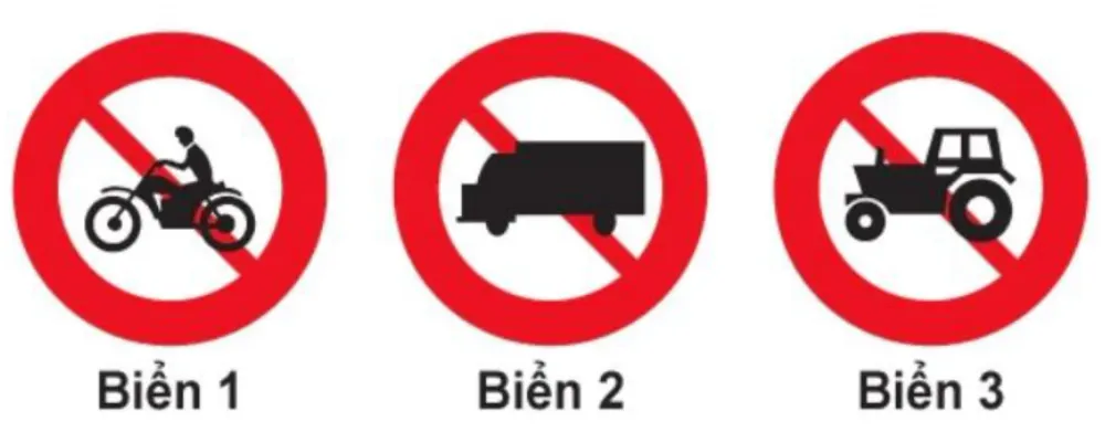 Hình minh hoạ: Biển nào cấm máy kéo?
