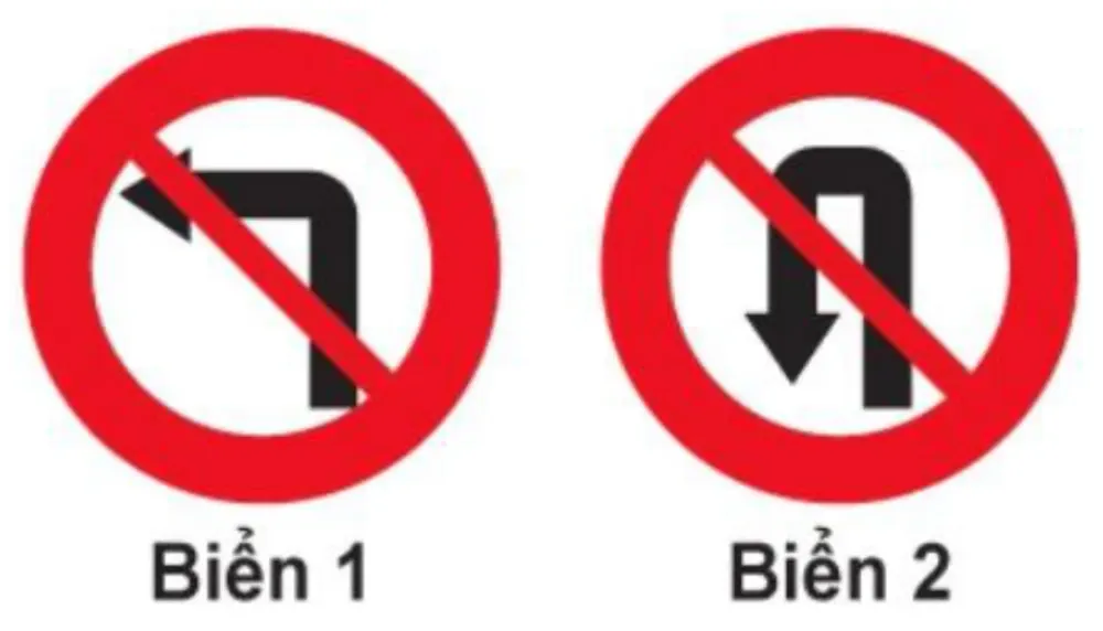 Hình minh hoạ: Biển nào cấm xe rẽ trái?