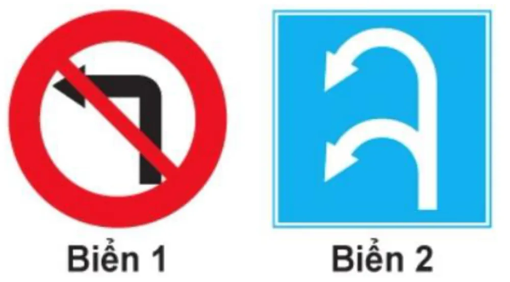 Hình minh hoạ: Biển nào xe được phép rẽ trái?