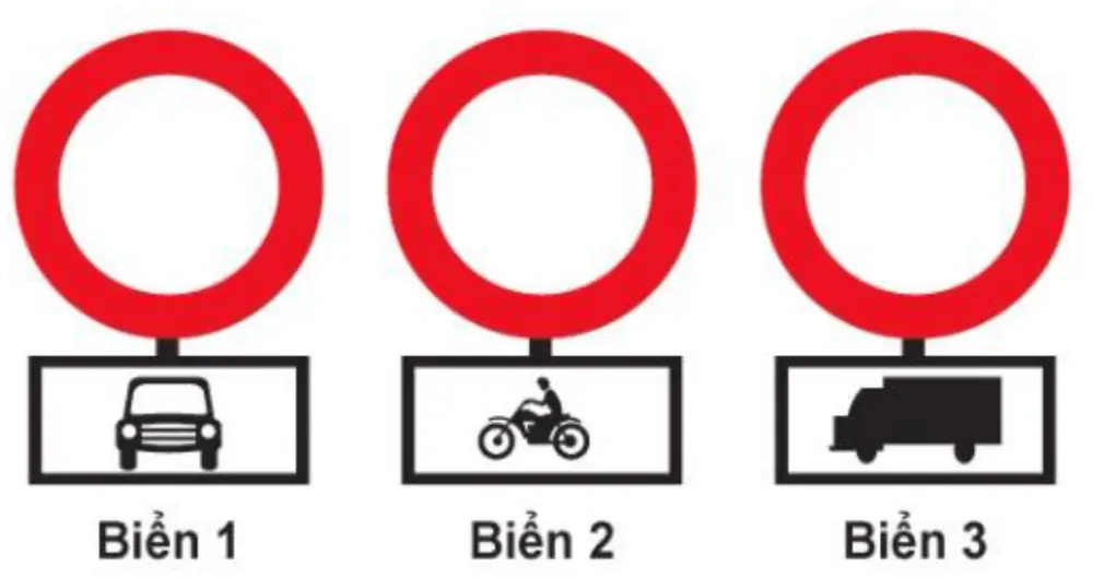 Hình minh hoạ: Biển nào xe mô tô hai bánh được đi vào?