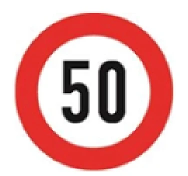 Hình minh hoạ: Số 50 ghi trên biển báo dưới đây có ý nghĩa như thế nào?