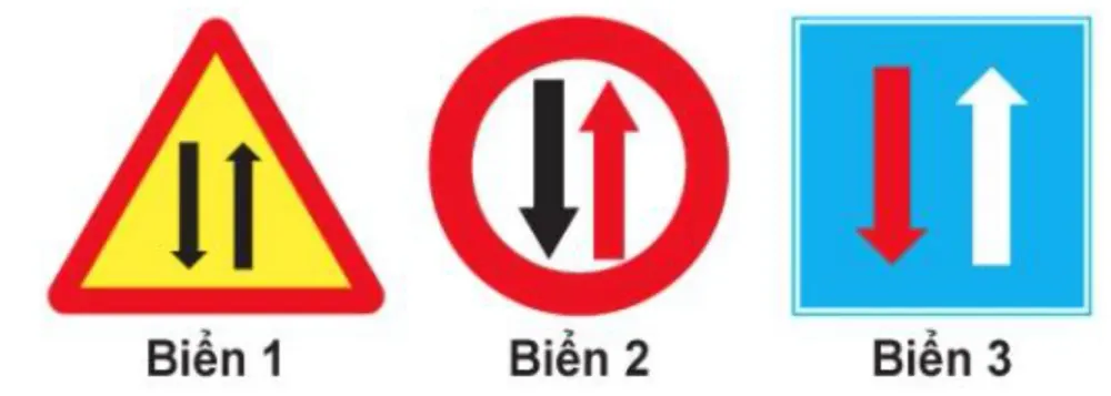 Hình minh hoạ: Biển nào chỉ dẫn "Được ưu tiên qua đường hẹp"?