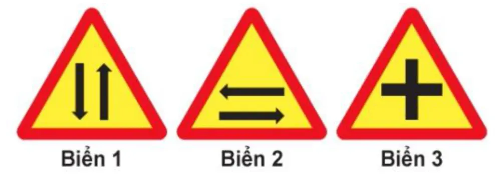 Hình minh hoạ: Biển nào báo hiệu "Giao nhau với đường hai chiều"?