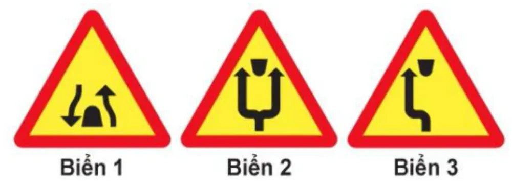 Hình minh hoạ: Biển nào báo hiệu "Chú ý chướng ngại vật"?