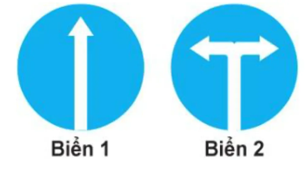 Hình minh hoạ: Biển nào (đặt trước ngã ba, ngã tư) cho phép xe được rẽ sang hướng khác?