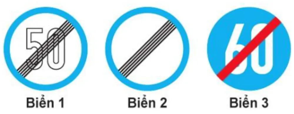 Hình minh hoạ: Trong các biển dưới đây biển nào là biển "Hết mọi lệnh cấm"?